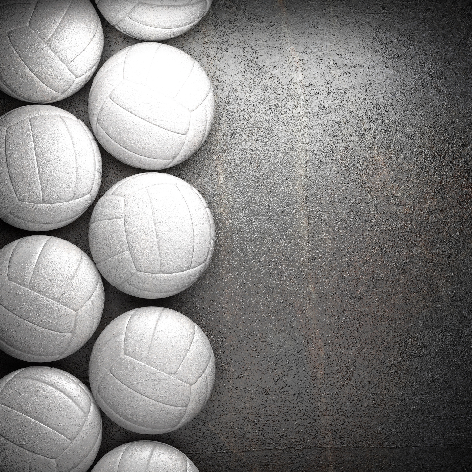Volleyball ball and metal wall background