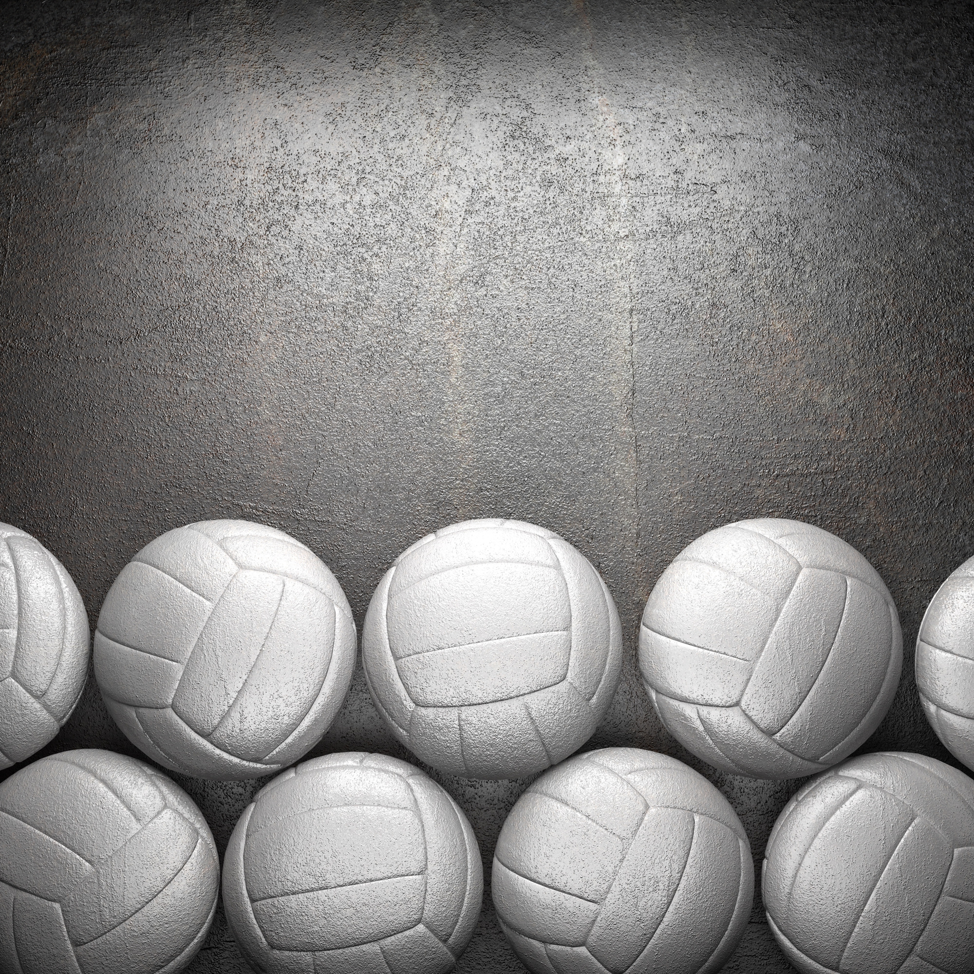 Volleyball ball and metal wall background